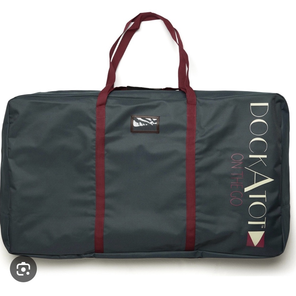 Gray and Red Duffel Bag for Travel